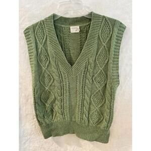 Dreamers by Debut Sweater Vest Women's Knit Pullover Cropped Size S/M